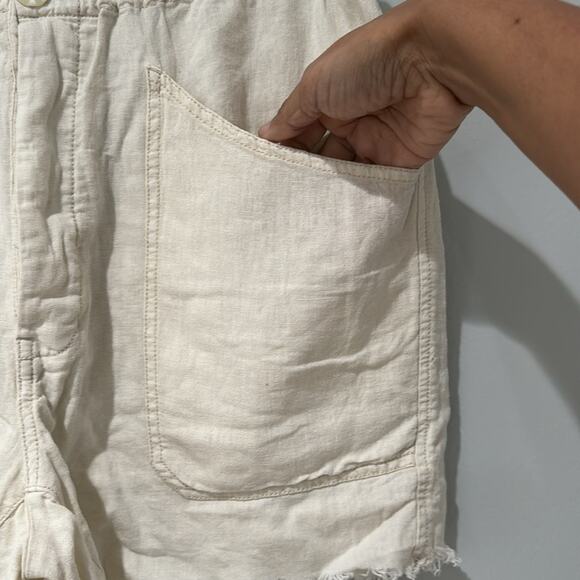 Free People Revolve Tomboy Linen Shorts Size S Color is Cream Oversized - Picture 5 of 14
